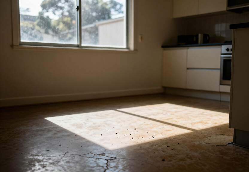 Cockroach infestation in a Westleigh kitchen before treatment
